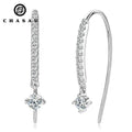 New Designed VVS Mossanite Jewelry U-shaped 925 Sterling Silver 3mm&1.3mm Round Cut Moissanite Cuff Dangle Earrings