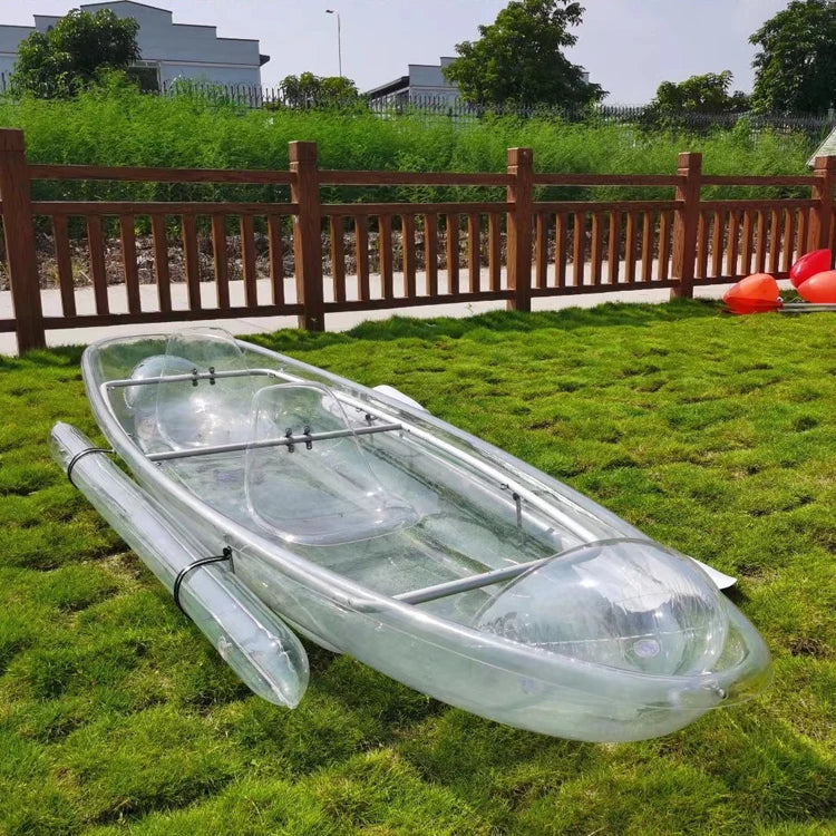 Resort Four Season PC Boat Canoe Transparent Clear Glass Crystal Clear Kayak 2 Person Fishing Amusement Leisure