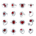 Brand New 925 Sterling Silver Lab Grown Ruby Rings for Women Vintage Engagement Rings for Her Gift Party Wedding Rings