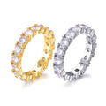 Hip Hop Single Women/Mens 4mm Shiny Bling Iced Cushion Tennis Diamond Engagement Pinky Band Rings Micro Pave CZ Micro Classic