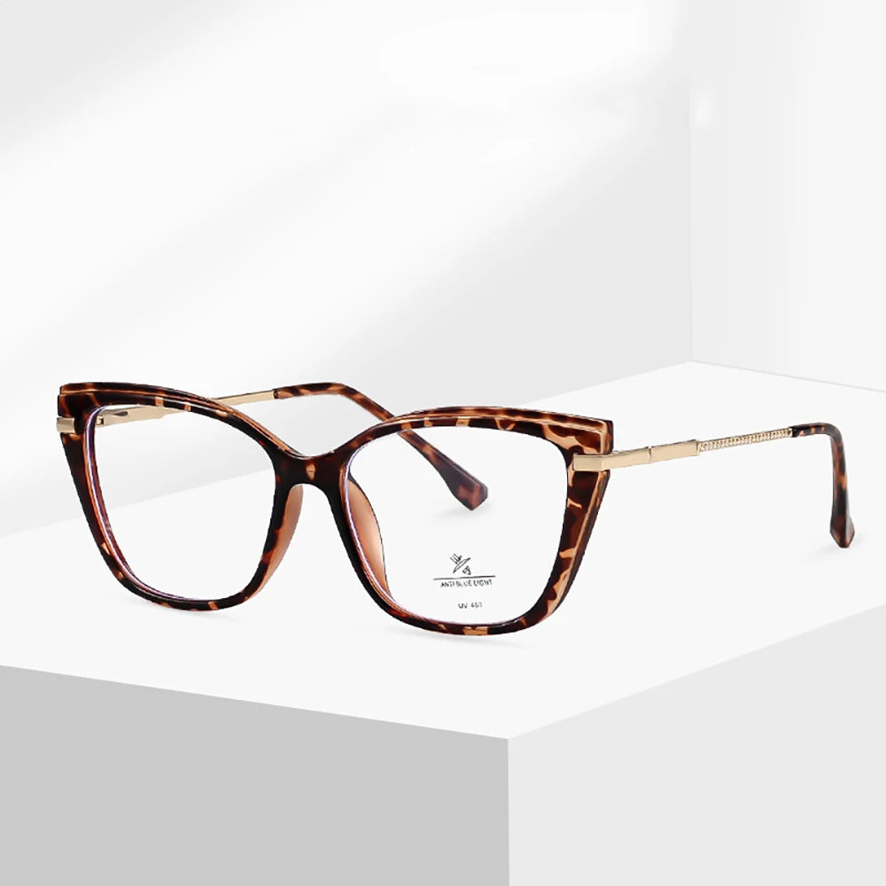 Anti Blue Light Computer Glasses Metal Cateye Quality Comfortable Optical Spectacle Eyeglasses Frames for Women 2023 Glasses