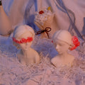 B-5034-4 Blindfolded Girl Plaster Statue Body Rabbit Ornaments Resin Silicone Soap Candle Mold Aromatherapy for 3D Mould