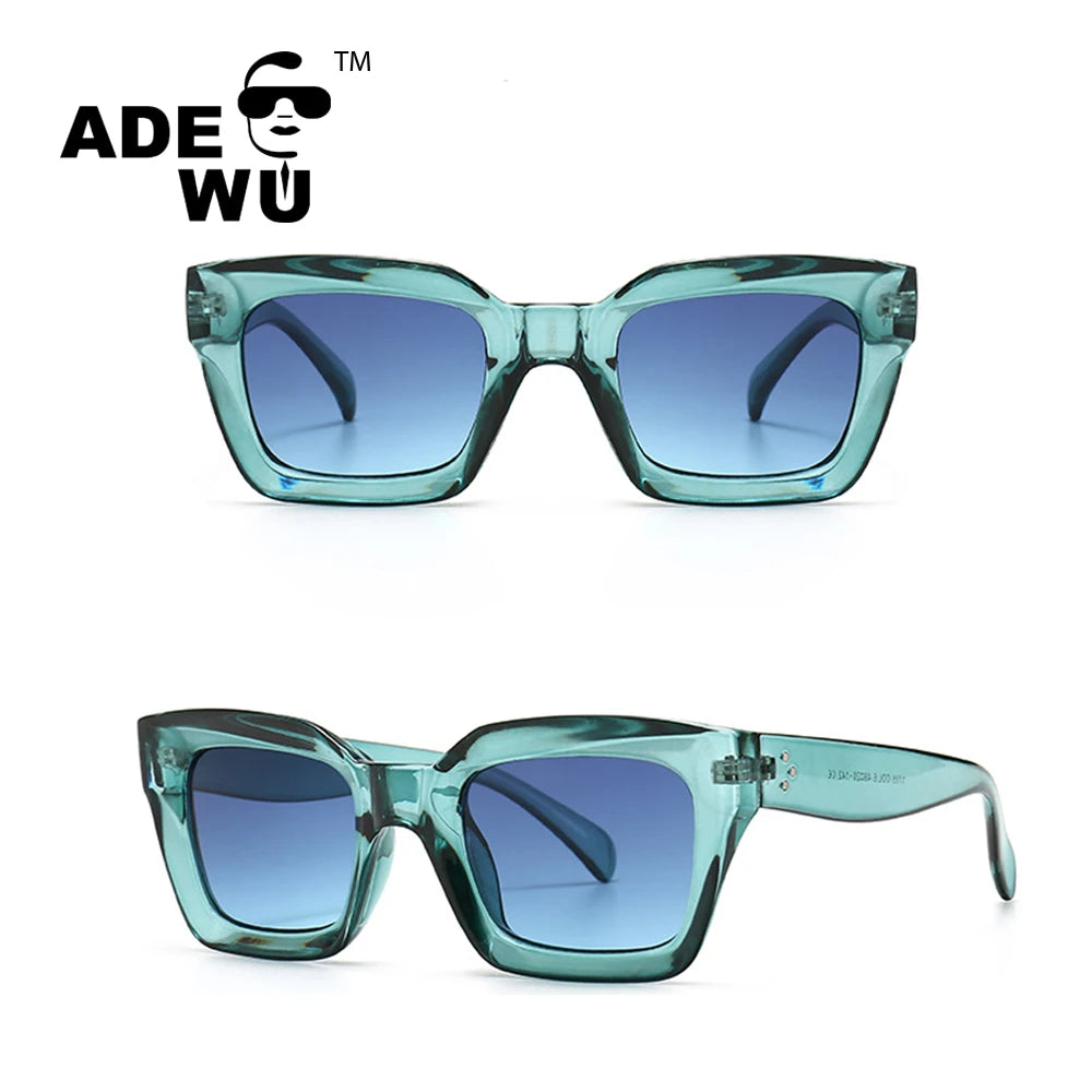 ADE WU CC1735- 1 New Fashion Square Gradient Sunglasses 2021 Women Brand Design Sun Glasses Vintage Female Shades UV400