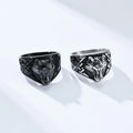 Animal Jewelry Stainless Steel Viking Signet Ring Vintage 3D Embossing Wolf Knuckle Ring Wholesale