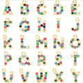 DIY Jewelry Making Letter Pendant Accessories Brass Micro Colorful Zircon Initial Charms
