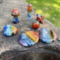 2022 Wholesale Seven Chakra Orgone Pyramid Crystals Natural Stone Egg 7 Chakra Energy Pendant