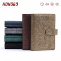 LOW MOQ A5 A6 Vintage Leather Hardcover Budget Book Bound by Available for Customized Zipper Cash Envelopes