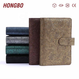 LOW MOQ A5 A6 Vintage Leather Hardcover Budget Book Bound by Available for Customized Zipper Cash Envelopes