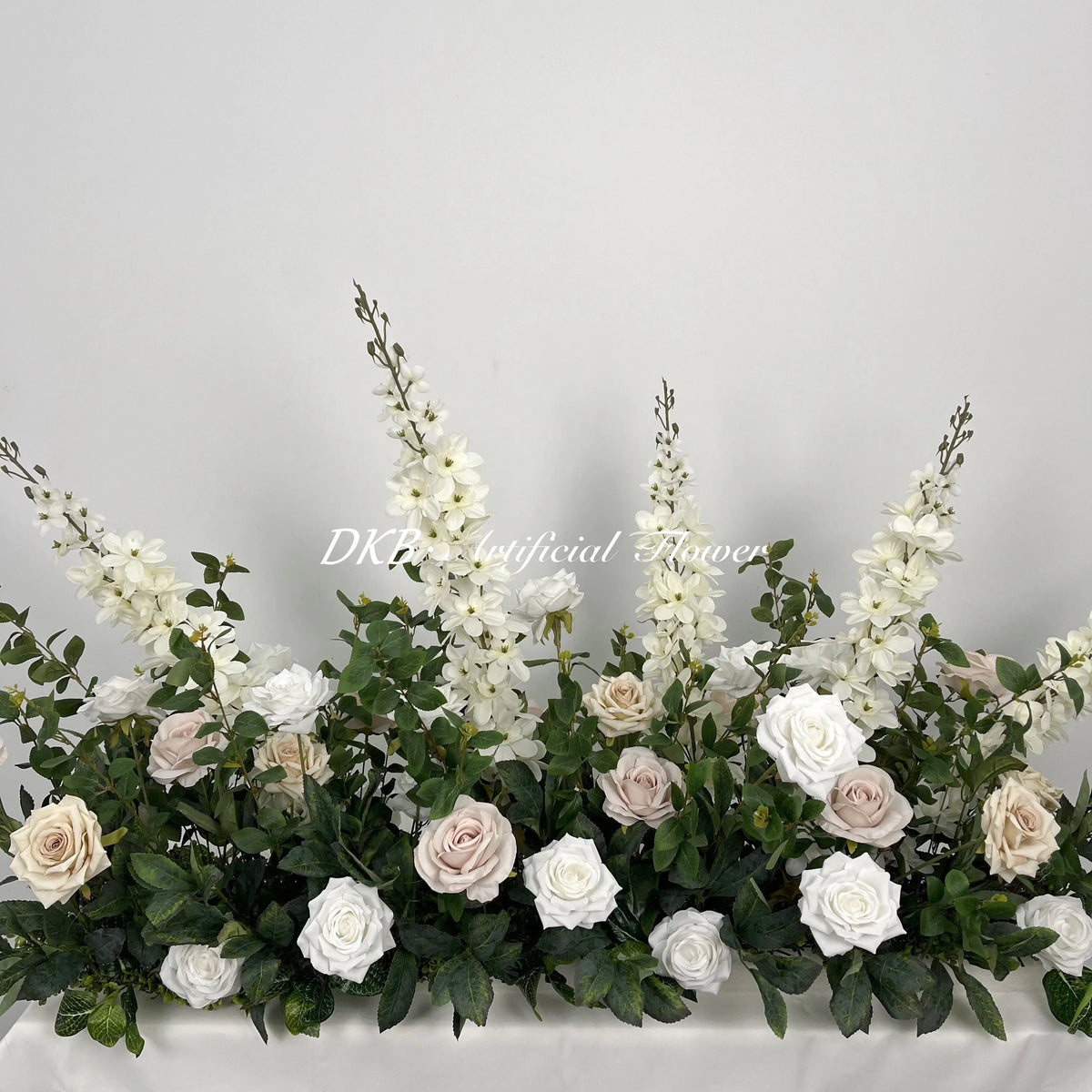 Customized Flower Runner Arrangement Wedding Pink and White Rose Flower Table Runner Wedding Aisle Flower