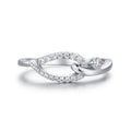 Original Arc Crossing Design 925 Sterling Silver Simple Exquisite Zircons Diamond Ring for Women Girls