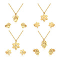 Customizable Wholesale Minimalist Jewelry Women 18k Gold Plated Stainless Steel Jewelry Set Pendant Necklace and Earring Sets