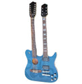Weifang Rebon Double Neck Acoustic Electric Guitar in Blue Sunburst Colour