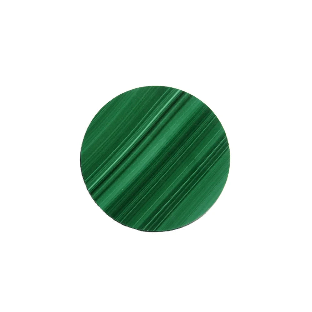 10mm to 40mm Natural Malachite Round Flat Plate Green Gemstone Disc