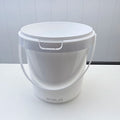 ECOPLAX 1.5L Empty White Plastic Bucket for Jam Ice Cream Storage Small Food Safe Buckets with Handle