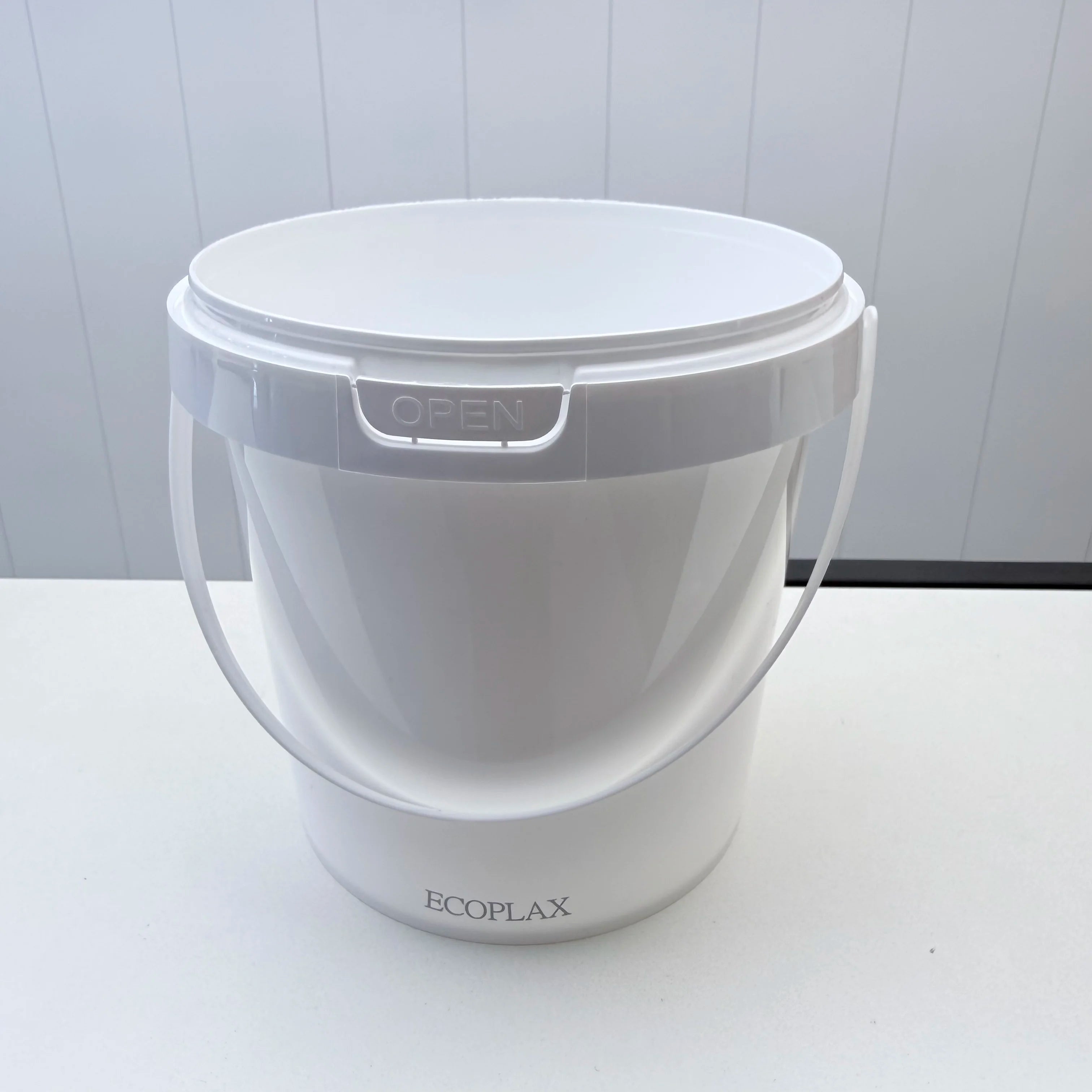 ECOPLAX 1.5L Empty White Plastic Bucket for Jam Ice Cream Storage Small Food Safe Buckets with Handle
