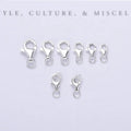 925 Sterling Silver Lobster Clasp Necklace Bracelet Findings 7mm 8mm 9mm 10mm 11mm 13mm W/ Without Closed 1 2 Pieces Jump Rings