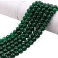 Processed Smooth Dyed Color Green Round Stone Beads Loose Beads for Making DIY Jewelry Bracelets