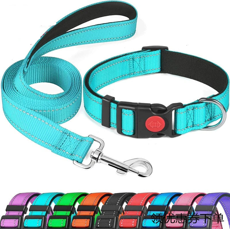 Solid Color Pet Products Small and Medium-sized Nylon Pet Collar Diving Cloth Lining Dog Collar Reflective Neck Sleeve