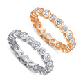 Simple Round Stone 7mm Six Claw White Gold Colour Promise Ring in Silver