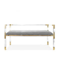 Transparent Acrylic Leather Modern Minimalist Design Rectangle Bed End Bench for Bedroom Entry Apartment Shoe Exchange Seat