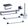 Modern Design Gun Grey Bathroom Accessories Set Brass Metal Wall Mount Tissue Roll Hanger Towel Rack for Hotels Bathrooms