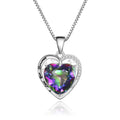 Abiding Statement Pendant Necklace 925 Sterling Silver Mystic Quartz I Love You Forever Heart Inside Heart Pendant Necklace