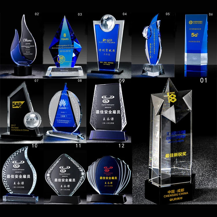 Small Bridge Wholesale Customization Sports Champion Second Third Place Award Crystal Trophy With Factory Price