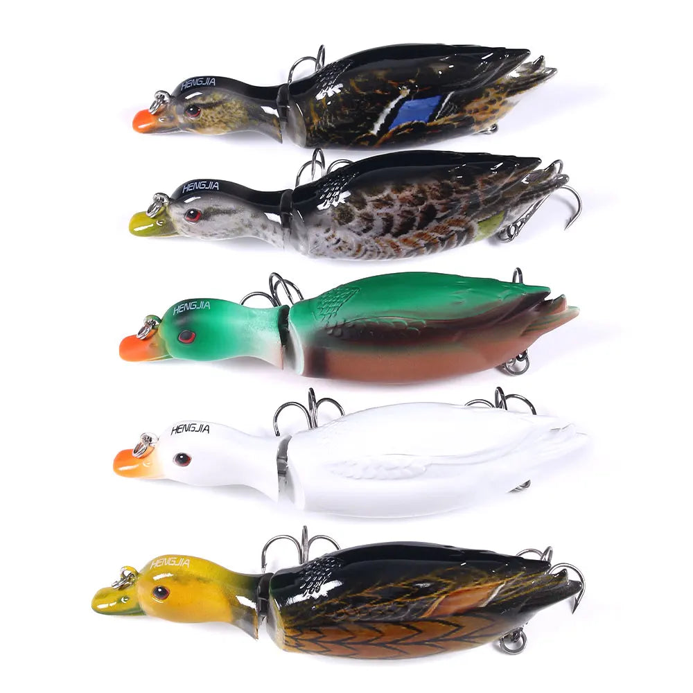 Wholesale JM101 13cm 35g Artificial Hard Baits Topwater Floating Lifelike Duck Shape Multi Jointed Fishing Lures
