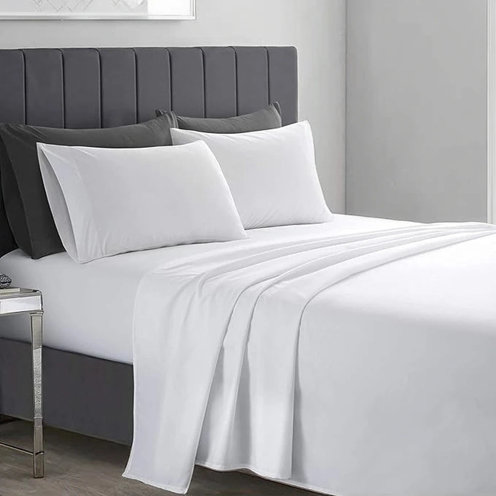 5 Star Hotel Linen Solid Color White Luxury 100% Egyptian Cotton Plain Sateen Hotel Bedding Set Duvet Cover Hotel Bedsheets