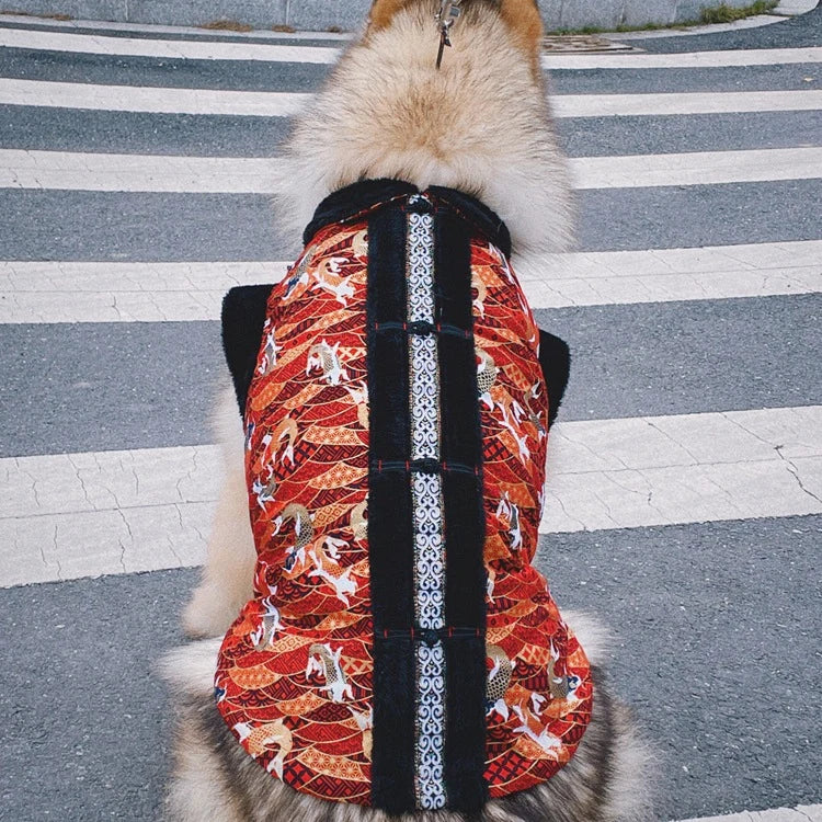 Wholesale Winter Warm Small Medium Large Chinese Lunar New Years Red Dog Costume