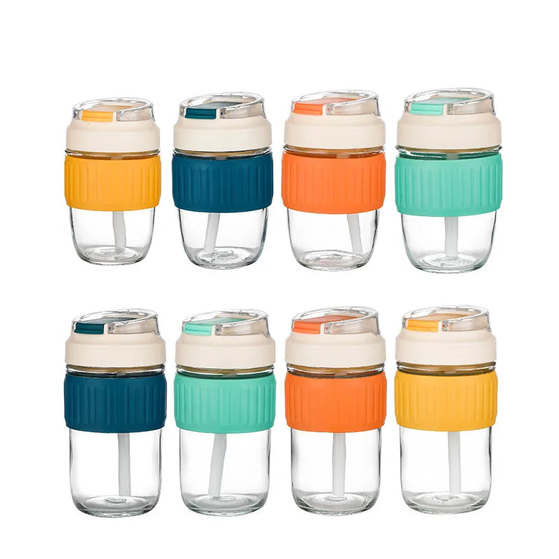 Glass Coffee Mug Portable Water Cups Glass Sippy Cup