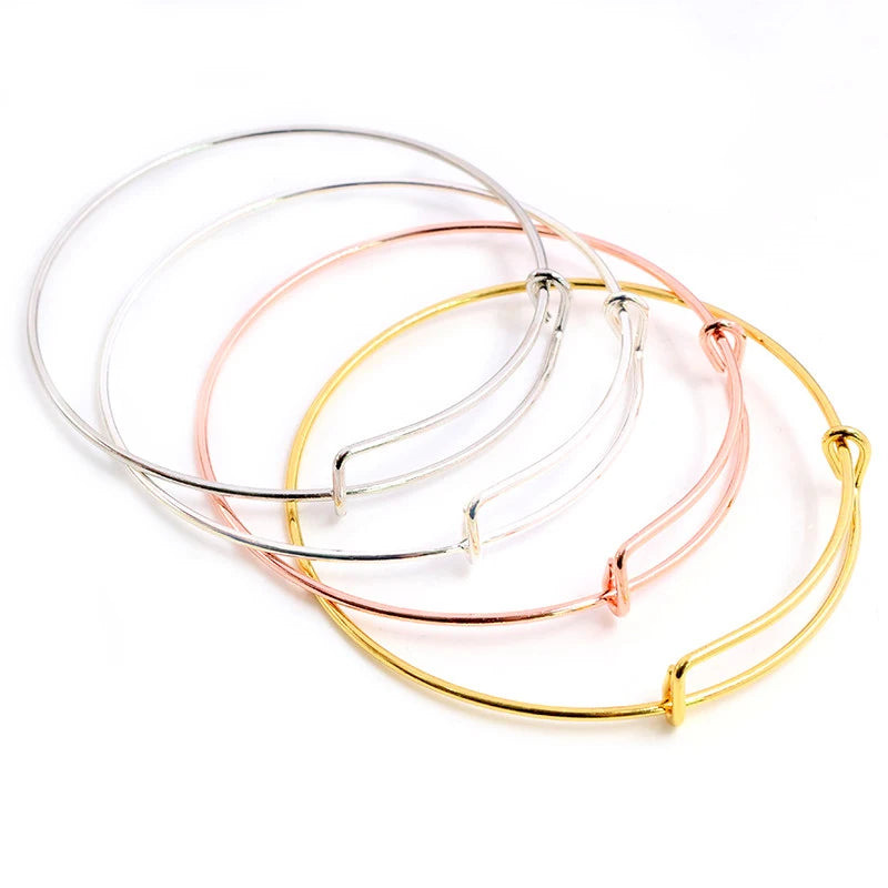 10pcs/lot High Quality 70mm Diameter 4 Colors Wrist Bracelet Charm Bracelets Bangles DIY Jewelry Findings Components