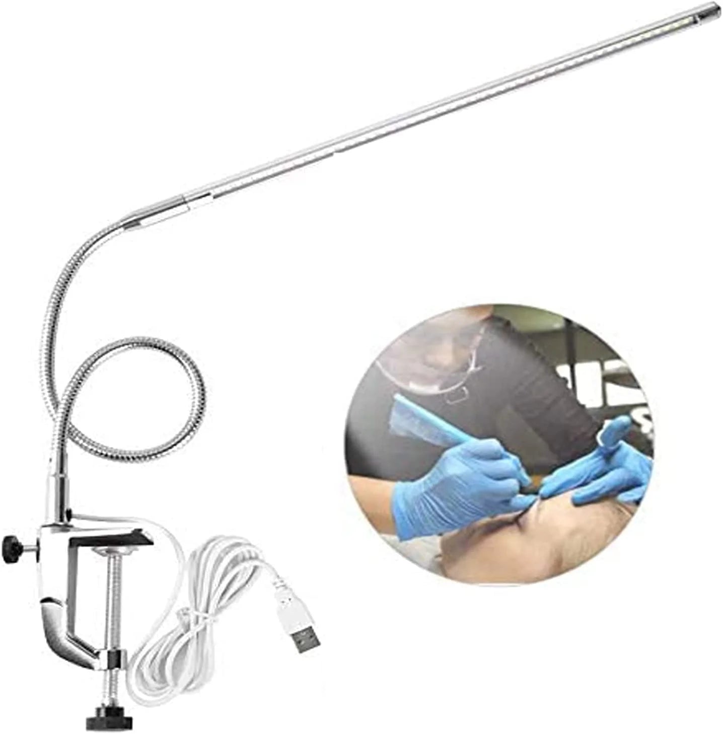 USB LED 8 W Clip Nail Desk Lamp Eye Care Flexible GooseNeck 360 Swivel Clamp Light for Manicure Reading