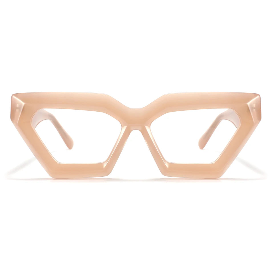 Custom Logo Acetate Optical Glasses with Trendy Triangle Cat Eye Design High Quality Assurance