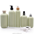 Eco Friendly Green Round Squeeze Custom Empty Recyclable HDPE Lotion Shampoo Conditioner Skin Care Serum Pump Sprayer Bottles