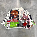 Wholesale Hip Hop Crewneck 100 Cotton Graphic French Terry Oversized Boxy Tee Cropped Men Tshirt Anime Custom T-shirt