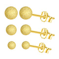 Fashion Earring Jewelry 925 Sterling Silver Ball Stud Earrings Gold Set for Women
