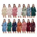 Luxury Women's Kimono Robes Bridal Party Silk Satin with Lace Trim Wedding Bridesmaids Flower Girls Knee Length