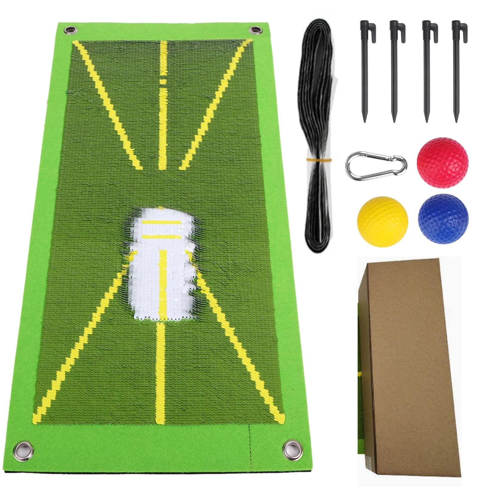 Rollable Easy Carry Swing Training Mat for Analyzing Swing Path and Ball Impact