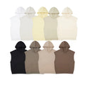 Fashion Design Custom logo Printed Loose Fit 100 Cotton Pullover Sleeveless Hooded Plain Blanket Men Hoodies