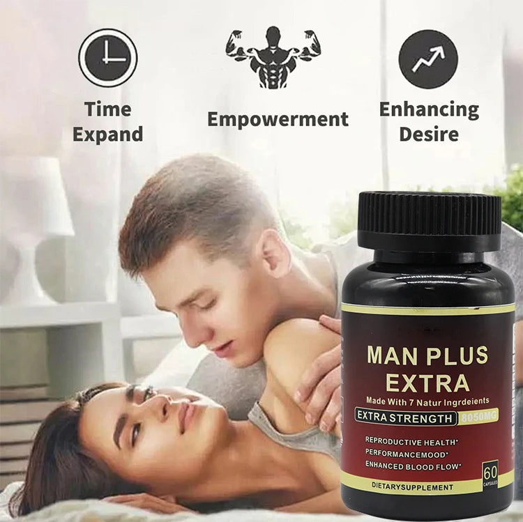 Natural Health MAN Maca Capsules with Ginseng Maca Power Plus Pills 7-in-1 Organic Black Maca Root Bodybuilding Supplements