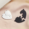 A Pair of Broken Heart Charms Love Couple Necklace Stainless Steel Puzzle Pendant for Jewelry Making