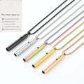 Fashion Jewelry Breathing Necklace Stainless Steel Mindful Relief Breathing Anxiety Whistle Necklace With Card