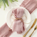 Rough Edge Square Cotton Napkin Cloth for Wedding Party Restaurant Christmas Gift Wrapping Cloth