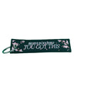 Customized Cheap Embroidery Logo Both Sides Rectangle Flight Keychain Key Tag Promotion Gift
