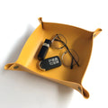 Multi-Functional Desktop Storage Tray Square PU Leather Organizer for Office Home Coins Keys Jewelry Lipstick Tableware