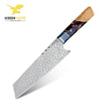 KEENHOPE Handcrafted 73 Layers Damacsus Steel VG10 8 Inch Kiritsuke Japanese Chef Knife Resin Stanilized Wood