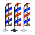 Factory Direct Price Custom Additional Flag Pole Kit and Ground Stake Outdoor Promotional Advertisement Barber Shop Feather Flag
