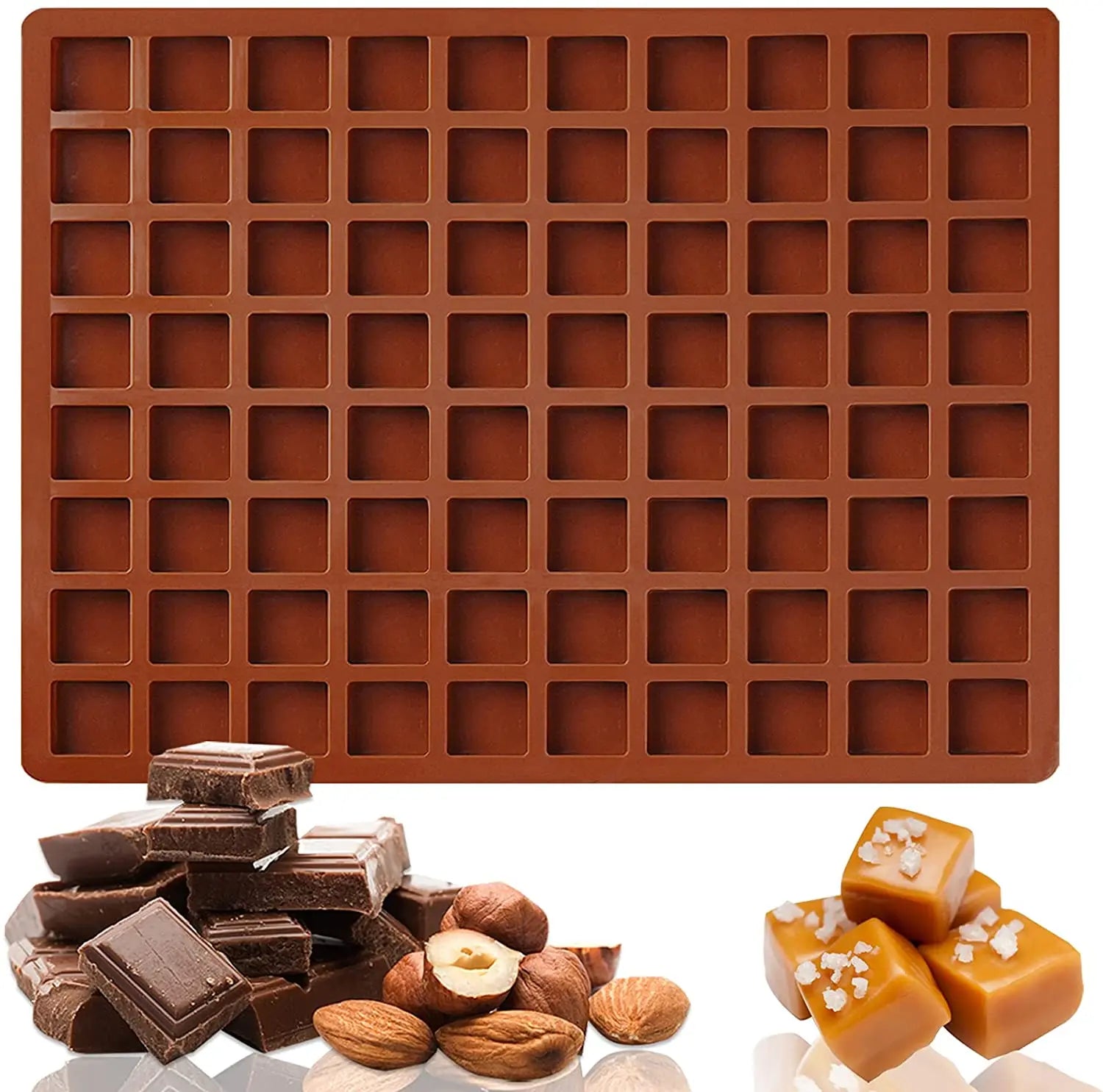 80 Cavity square Candy Silicone Mold Perfect for Caramel Chocolate Jelly Ice and Fudge