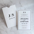 2026 New Arrivals Minimalist Paper Pocket Black Ink Letter Printing DIY Craft Premium Paper Birthday Party Wedding Invitations